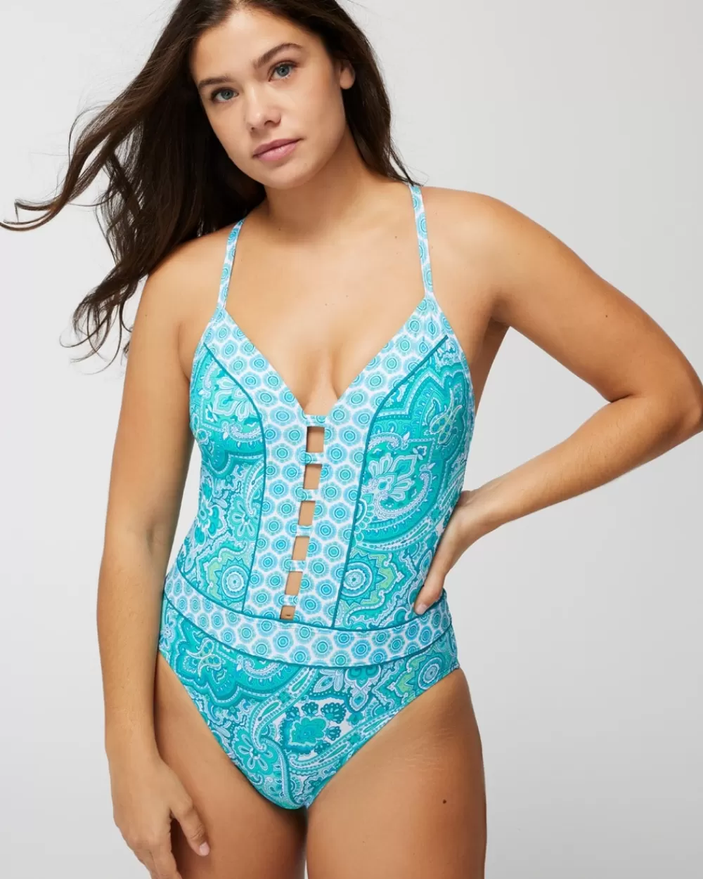 Soma Bleu Rod Coastal Cool Plunge One-Piece< One Piece Suits | Short Dresses