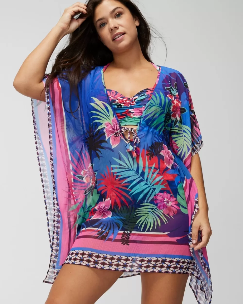 Soma Bleu Rod Hawaiian Punch Chiffon Caftan< Coverups & Accessories | Swim Bottoms