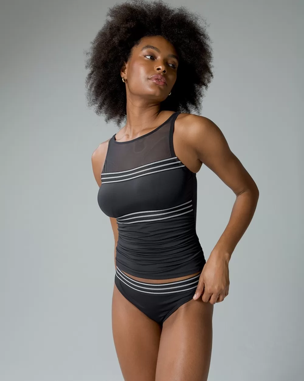 Soma Bleu Rod Off Grid Mesh Trim Hipster Bottom< Swim Bottoms | Swim Tops