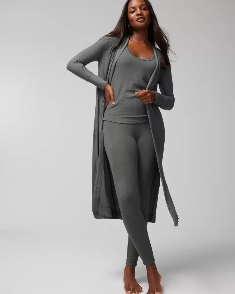 Soma Cool Nights + Days Long Ribbed Cardigan< Mix & Match Pajamas