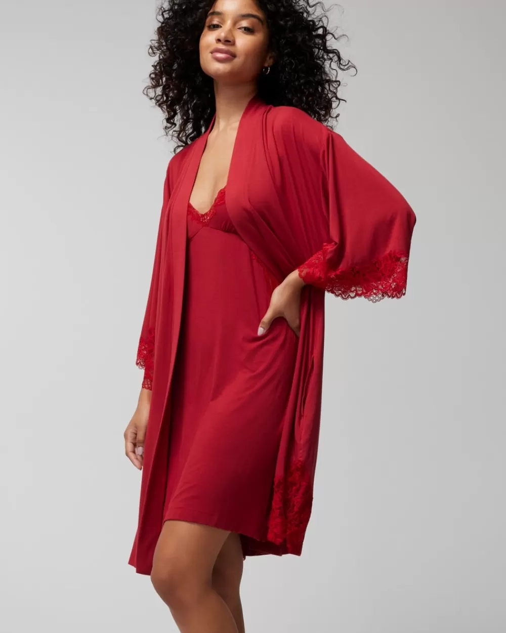 Soma Cool Nights Lace Short Robe< Slippers & Accessories | Robes