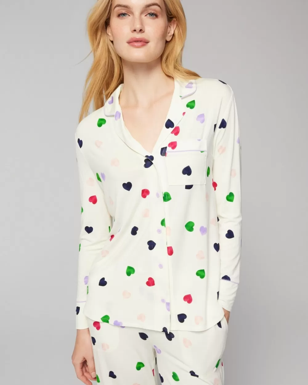 Soma Cool Nights Long-Sleeve Notch Collar Pajama Top< Mix & Match Pajamas