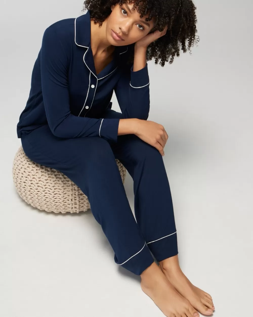 Soma Cool Nights Long-Sleeve Notch Collar Top< Mix & Match Pajamas