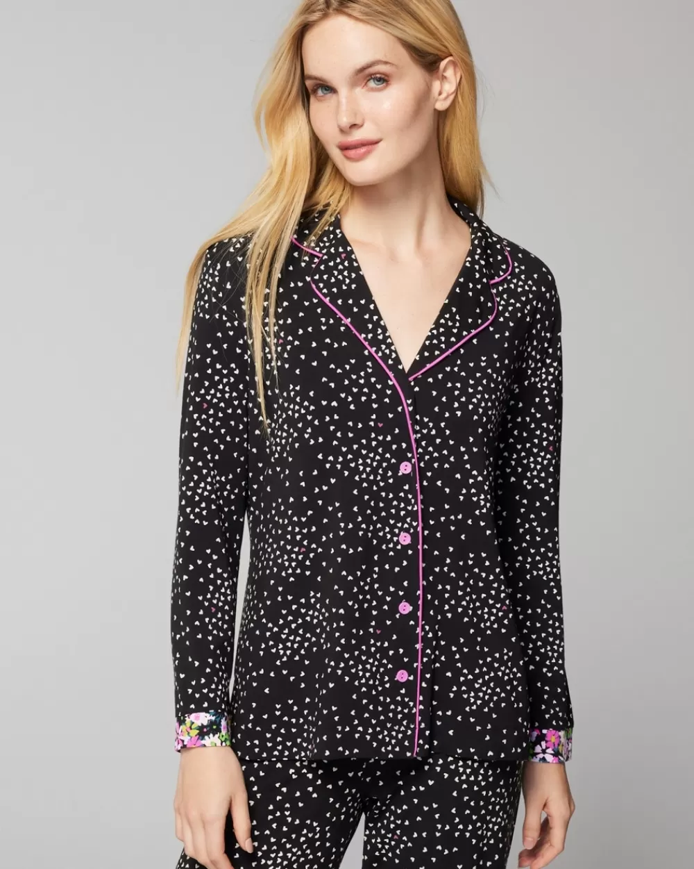 Soma Cool Nights Long-Sleeve Notch Collar Top< Mix & Match Pajamas