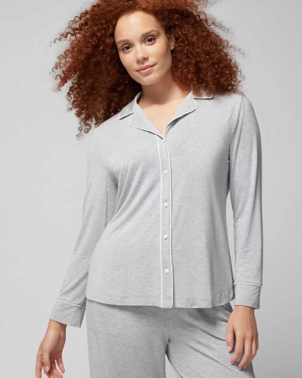 Soma Cool Nights Long-Sleeve Notch Collar Top< Cool Nights