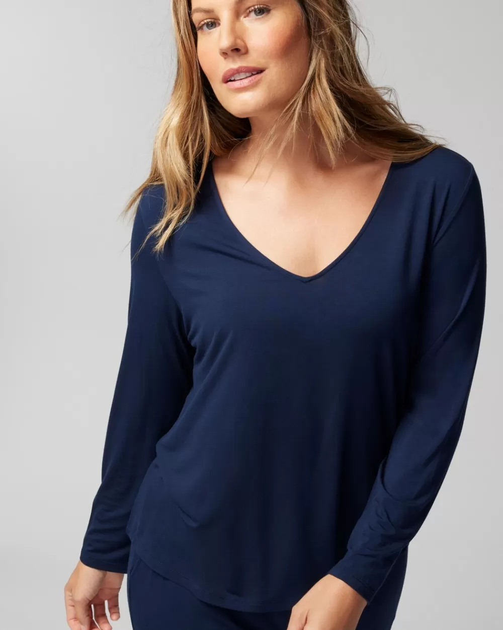 Soma Cool Nights Long-Sleeve Pajama Top< Cool Nights