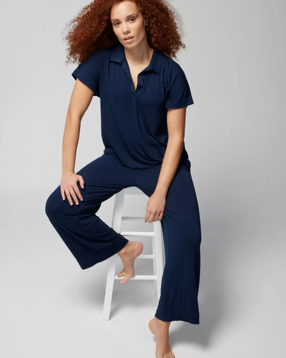 Soma Cool Nights Pintuck Wide-Leg Pajama Pants< Mix & Match Pajamas