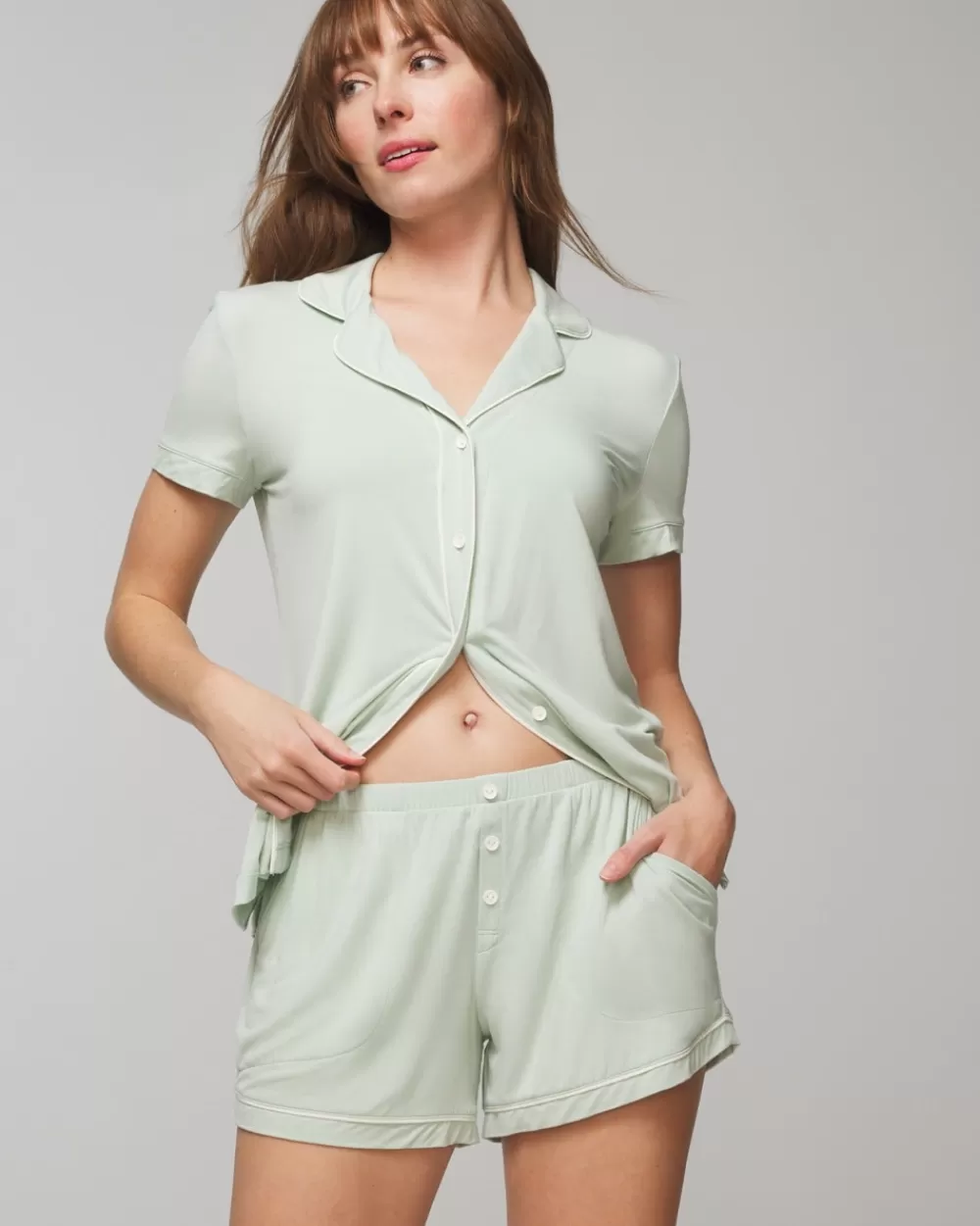 Soma Cool Nights Solid Piped Pajama Shorts< Cool Nights