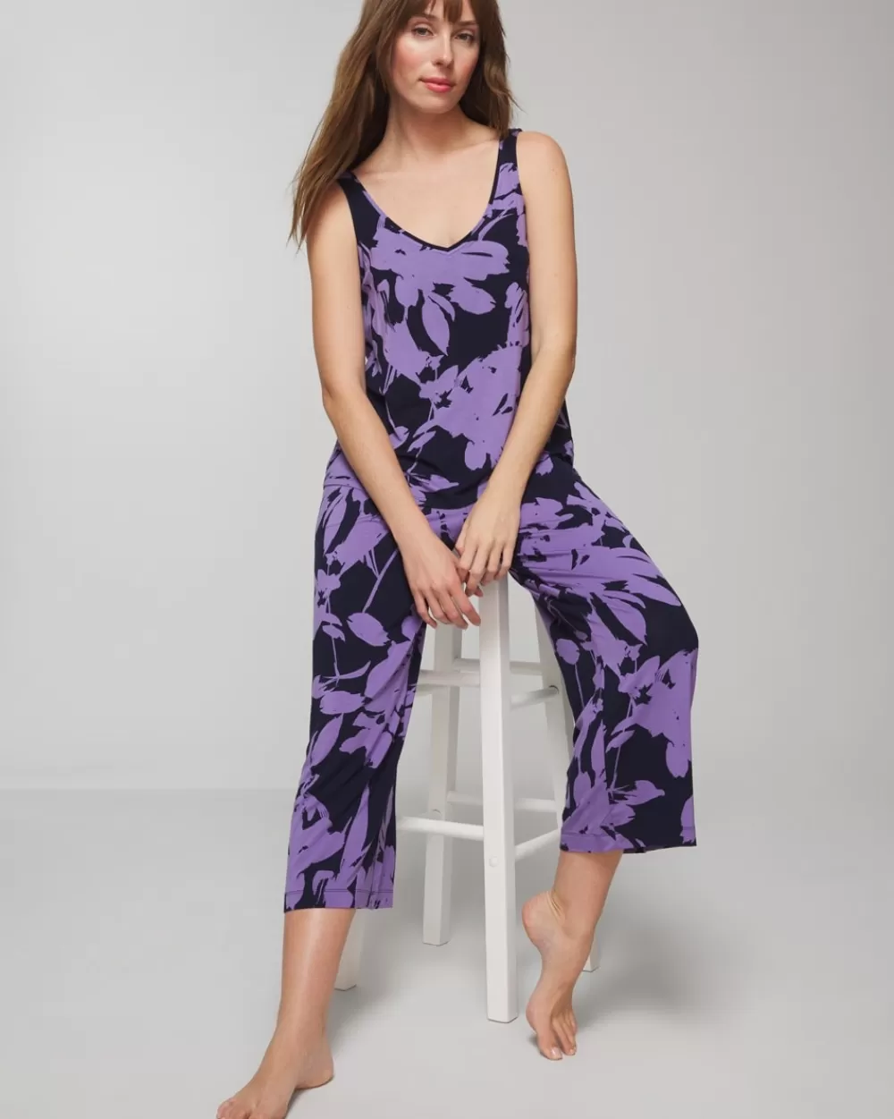 Soma Cool Nights Tank with Piping< Pajama Bottoms | Pajama Tops