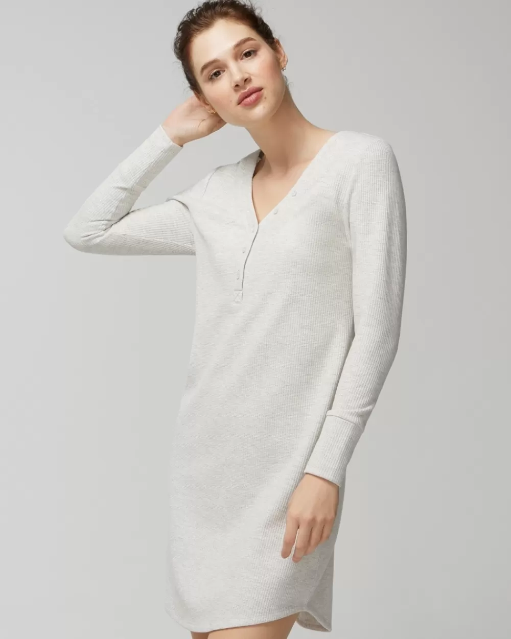 Soma Cozy Waffle Long-Sleeve Sleepshirt< Nightgowns & Chemises | Sleepshirts