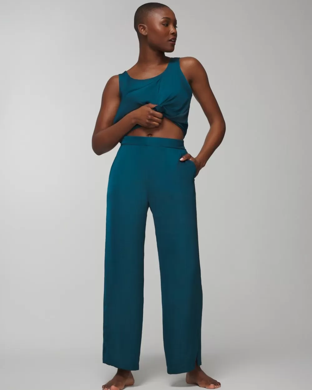 Soma Crinkle Satin Ankle Pants< Sleepshirts | Pajama Bottoms