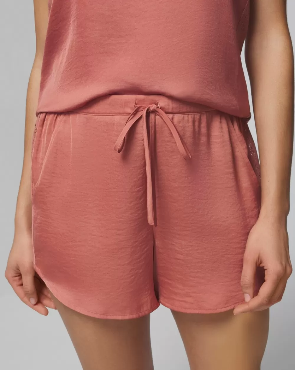 Soma Crinkle Satin Flirty Pajama Shorts< Sleepshirts | Pajama Bottoms