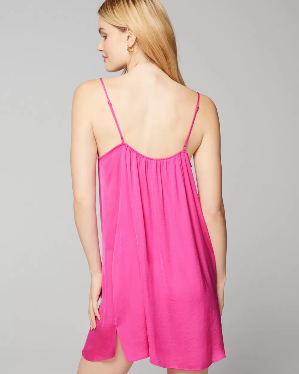 Soma Crinkle Satin Lace-Trim Chemise< Robes | Nightgowns & Chemises