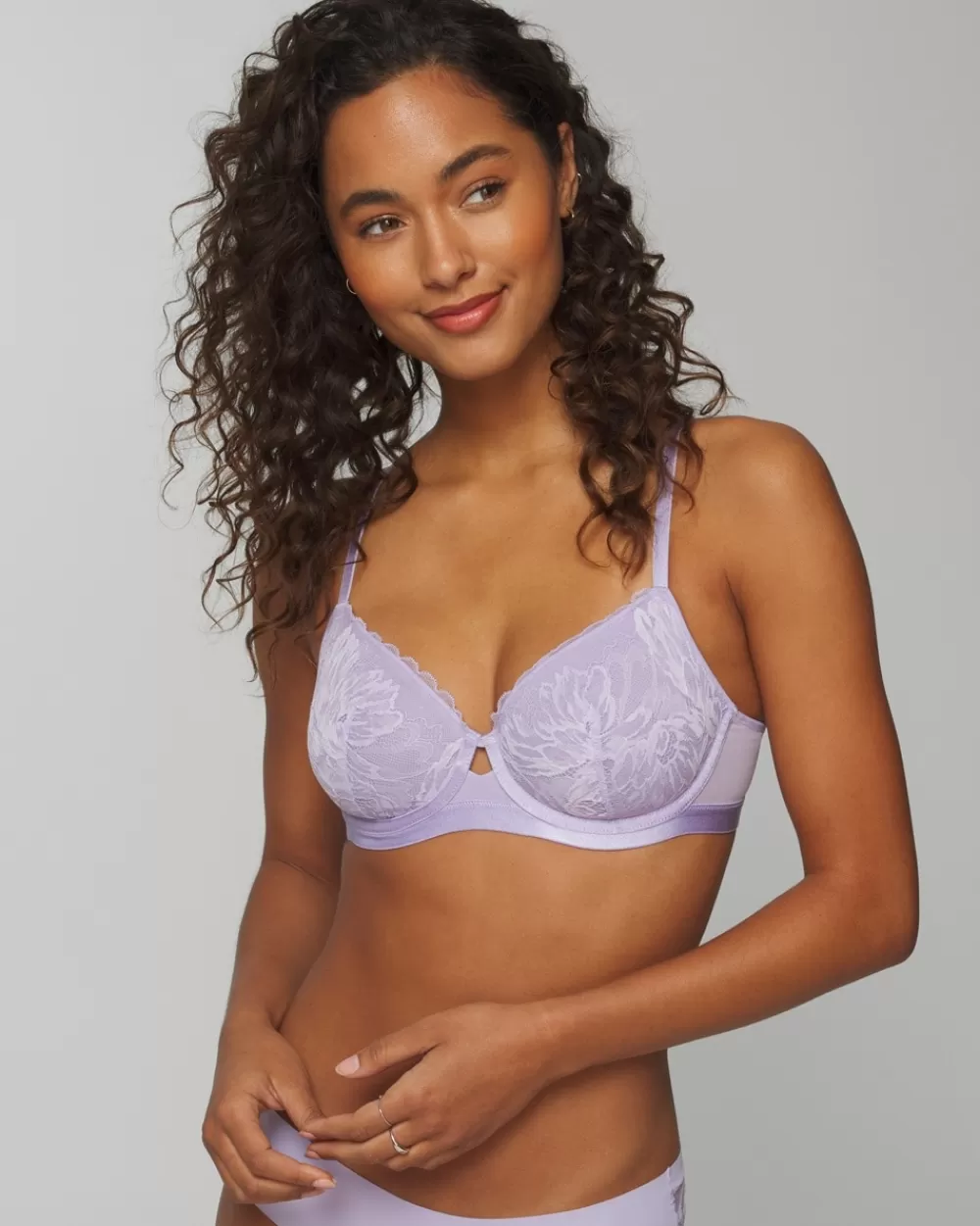 Soma Lightly Lined Perfect Coverage Bra with Lace< Lingerie