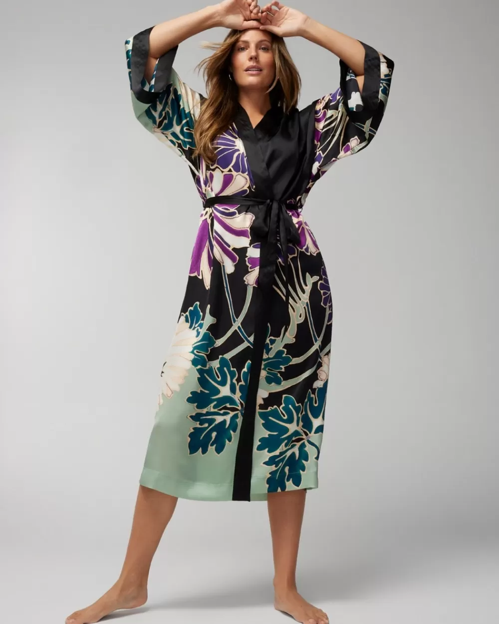 Soma Luxe Silk Long Robe< Slippers & Accessories | Robes