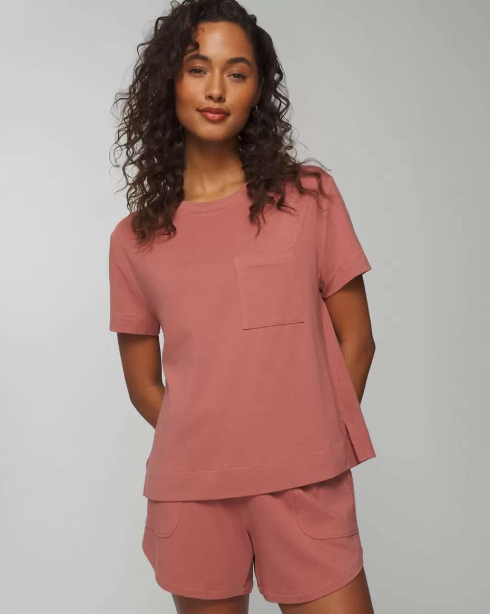 Soma Most-Loved Cotton Short-Sleeve Pocket Tee< Pajama Bottoms | Pajama Tops