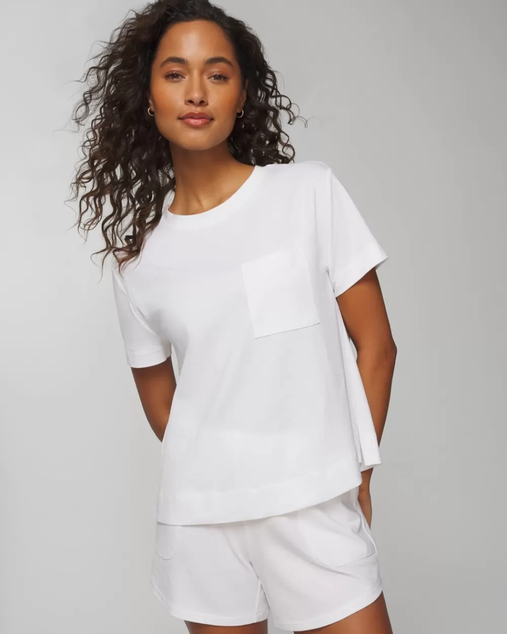 Soma Most-Loved Cotton Short-Sleeve Pocket Tee< Pajama Bottoms | Pajama Tops