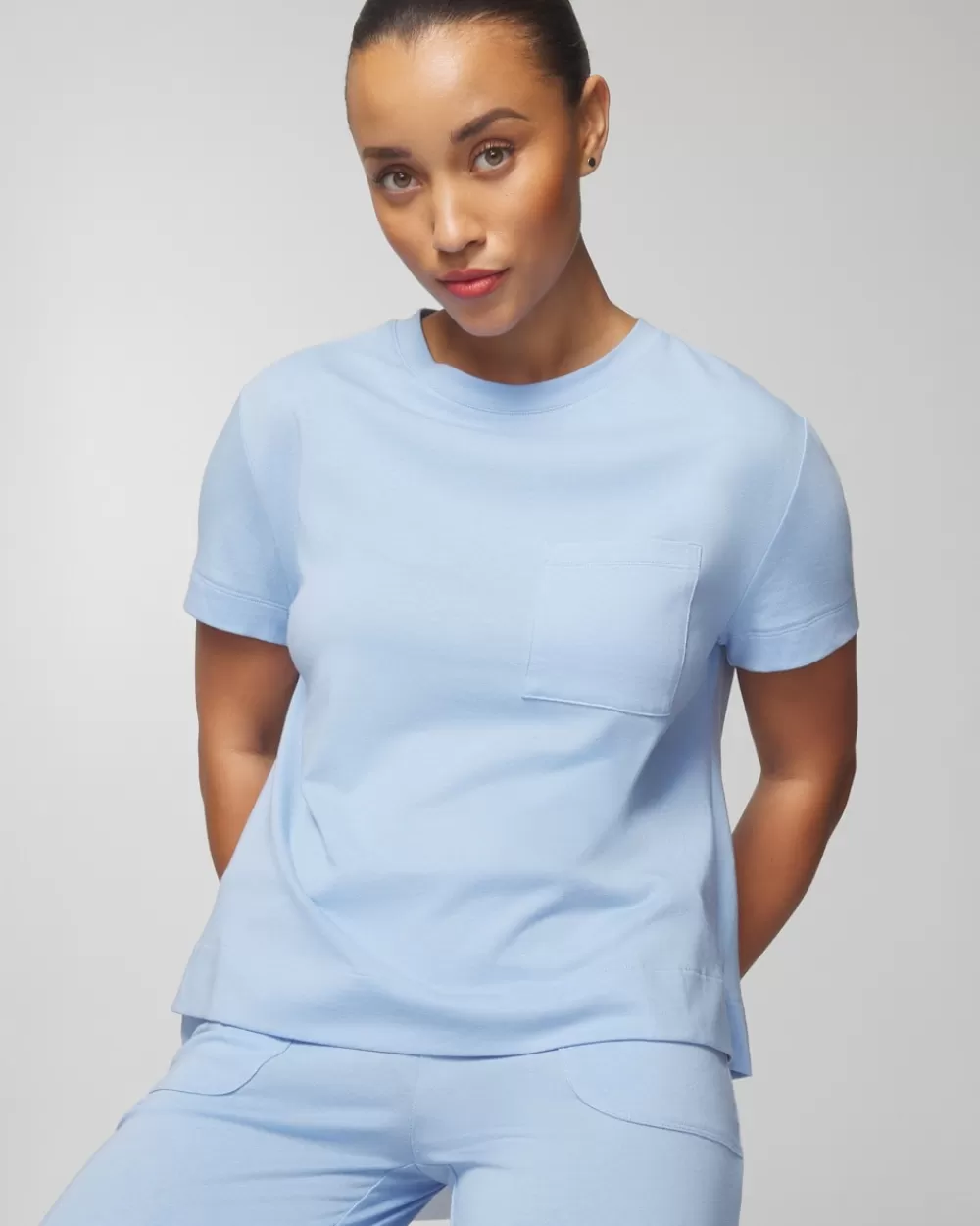 Soma Most-Loved Cotton Short-Sleeve Pocket Tee< Pajama Bottoms | Pajama Tops