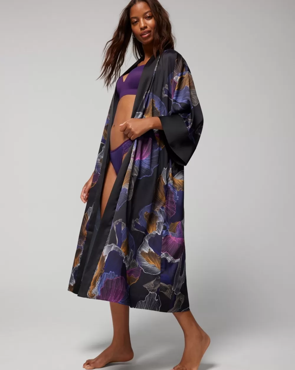 Soma Satin Long Robe< Slippers & Accessories | Robes