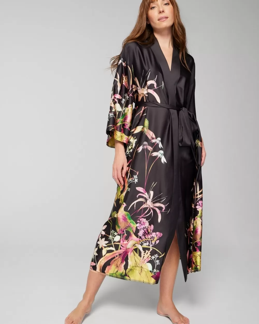 Soma Satin Long Robe< Slippers & Accessories | Robes