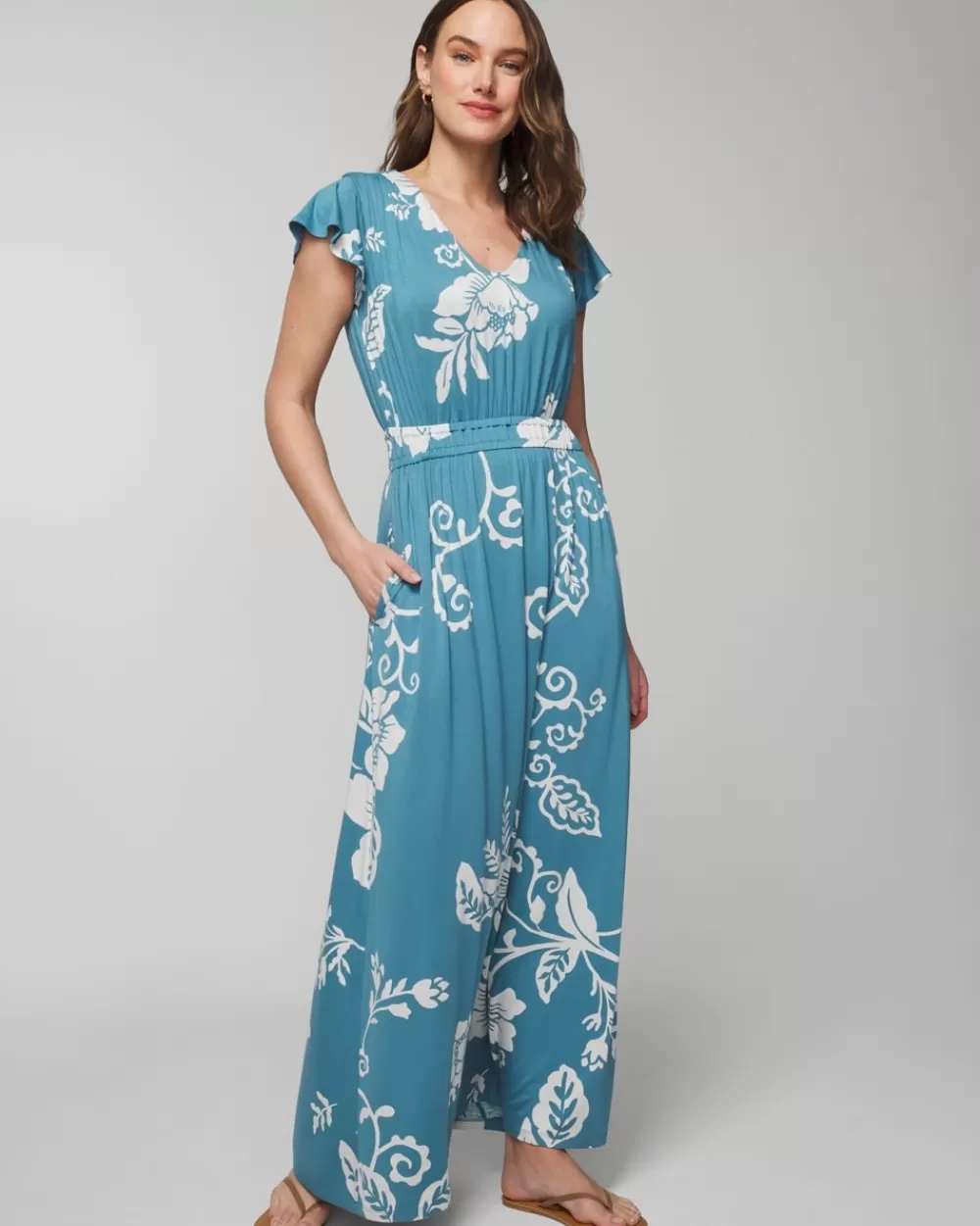 Soma Soft Jersey Flutter Sleeve Maxi Bra Dress< Long Dresses | LOUNGE & SPORT