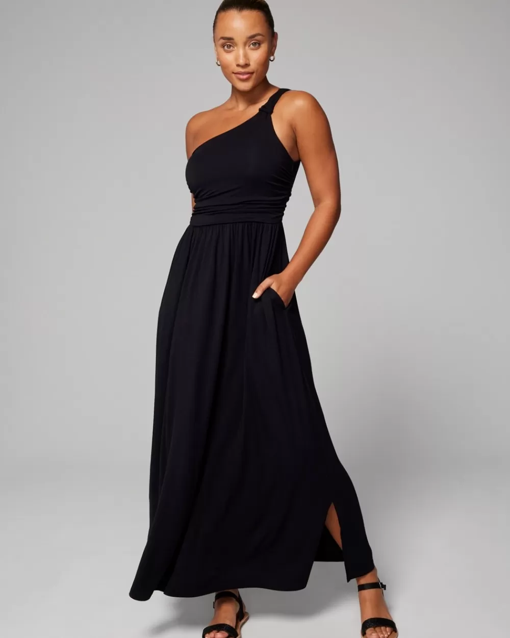 Soma Soft Jersey One-Shoulder Knot Maxi Bra Dress< Long Dresses | LOUNGE & SPORT