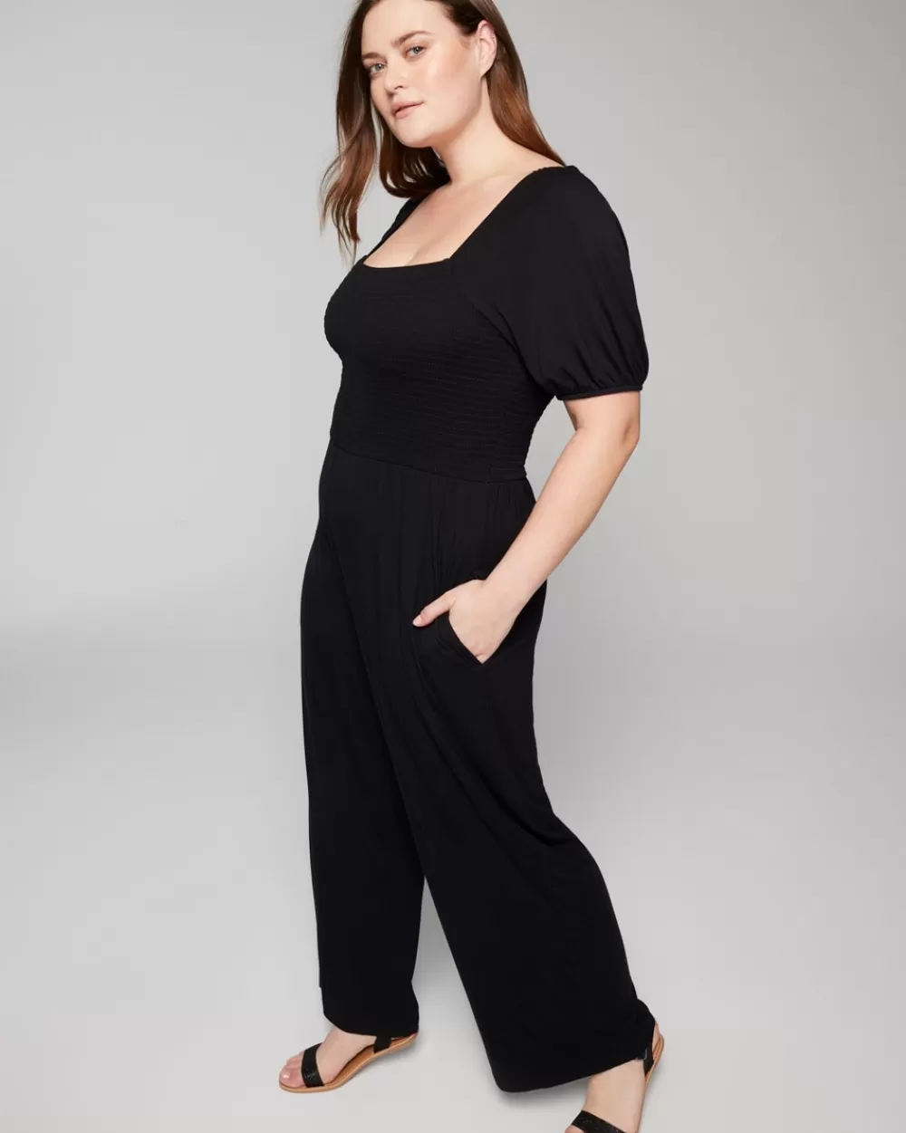 Soma Soft Jersey Smocked Wide-Leg Jumpsuit< LOUNGE & SPORT | Active