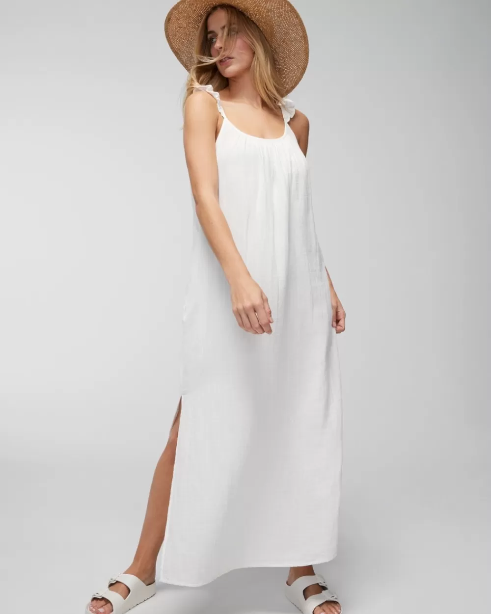 Soma Swim Flutter-Sleeve Cover-Up Dress< Coverups & Accessories | Swim Bottoms