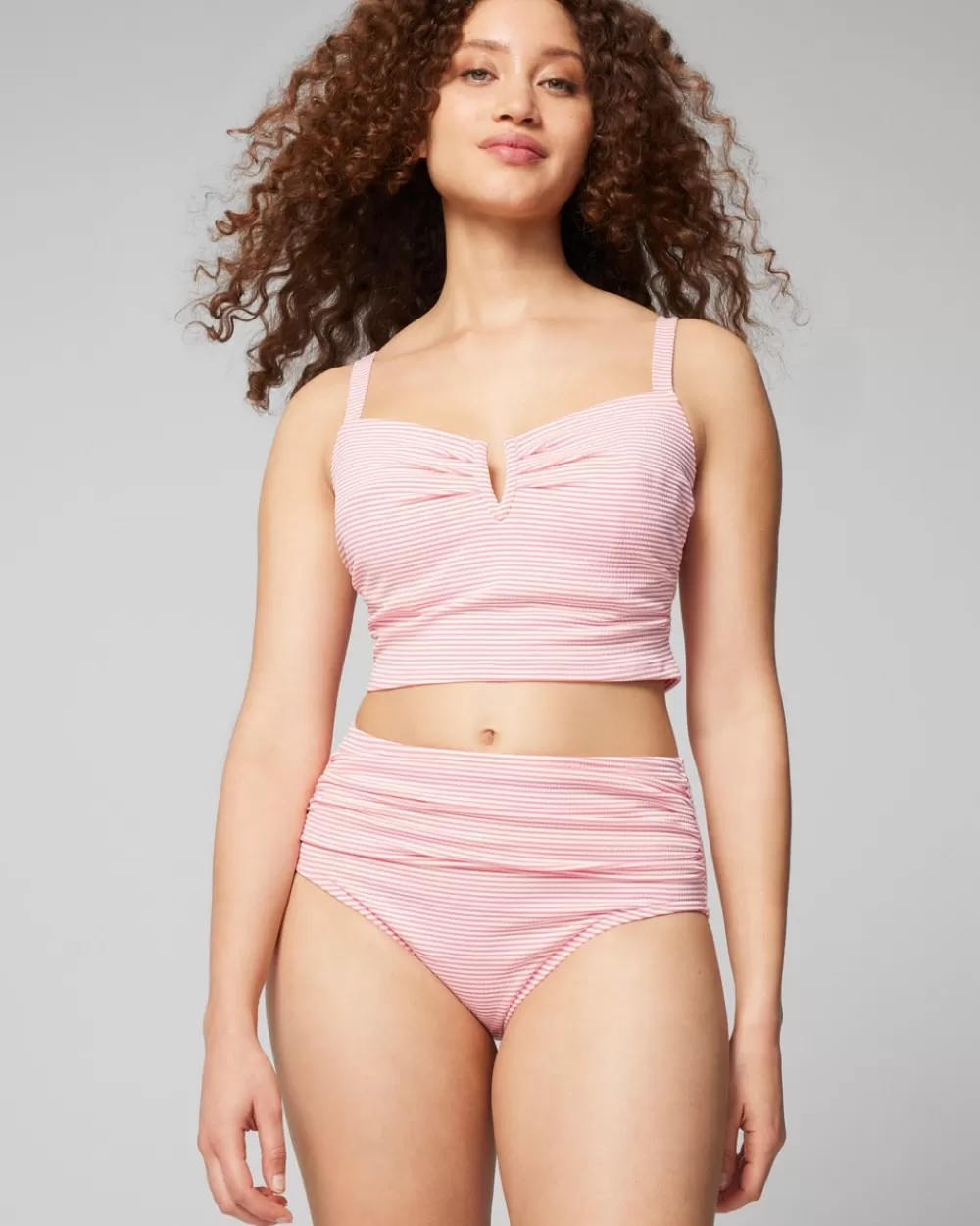 Soma Swim Seersucker High-Waist Bottoms< Swim Bottoms | Swim Tops