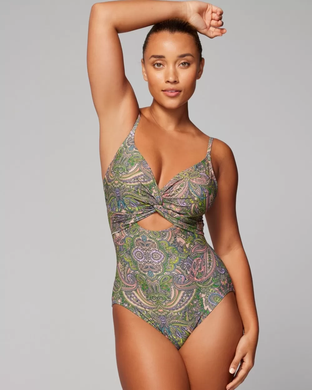 Soma Swim Twist-Front Keyhole One-Piece< One Piece Suits | Short Dresses