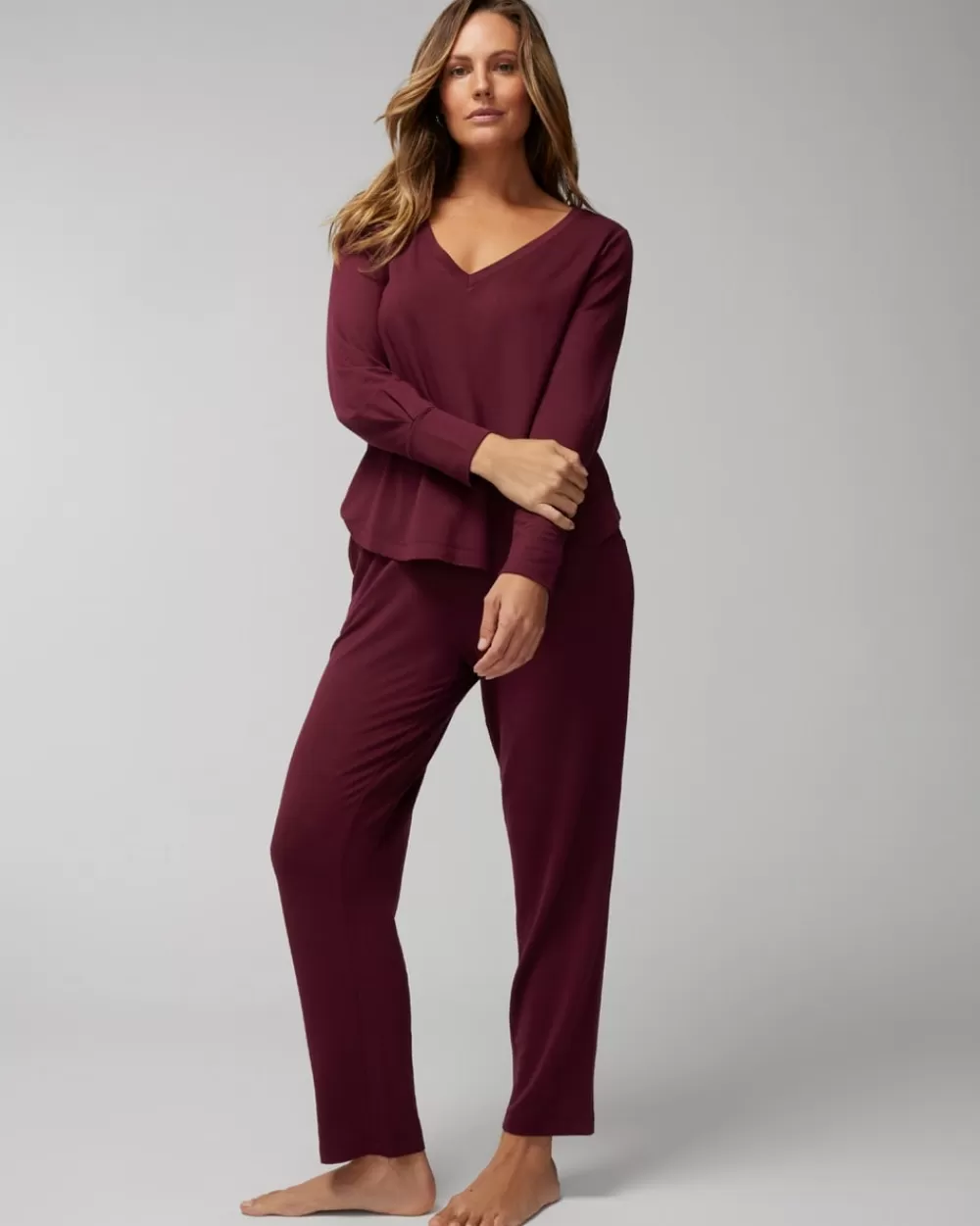 Soma Sunday Long-Sleeve V-Neck Set< LOUNGE & SPORT