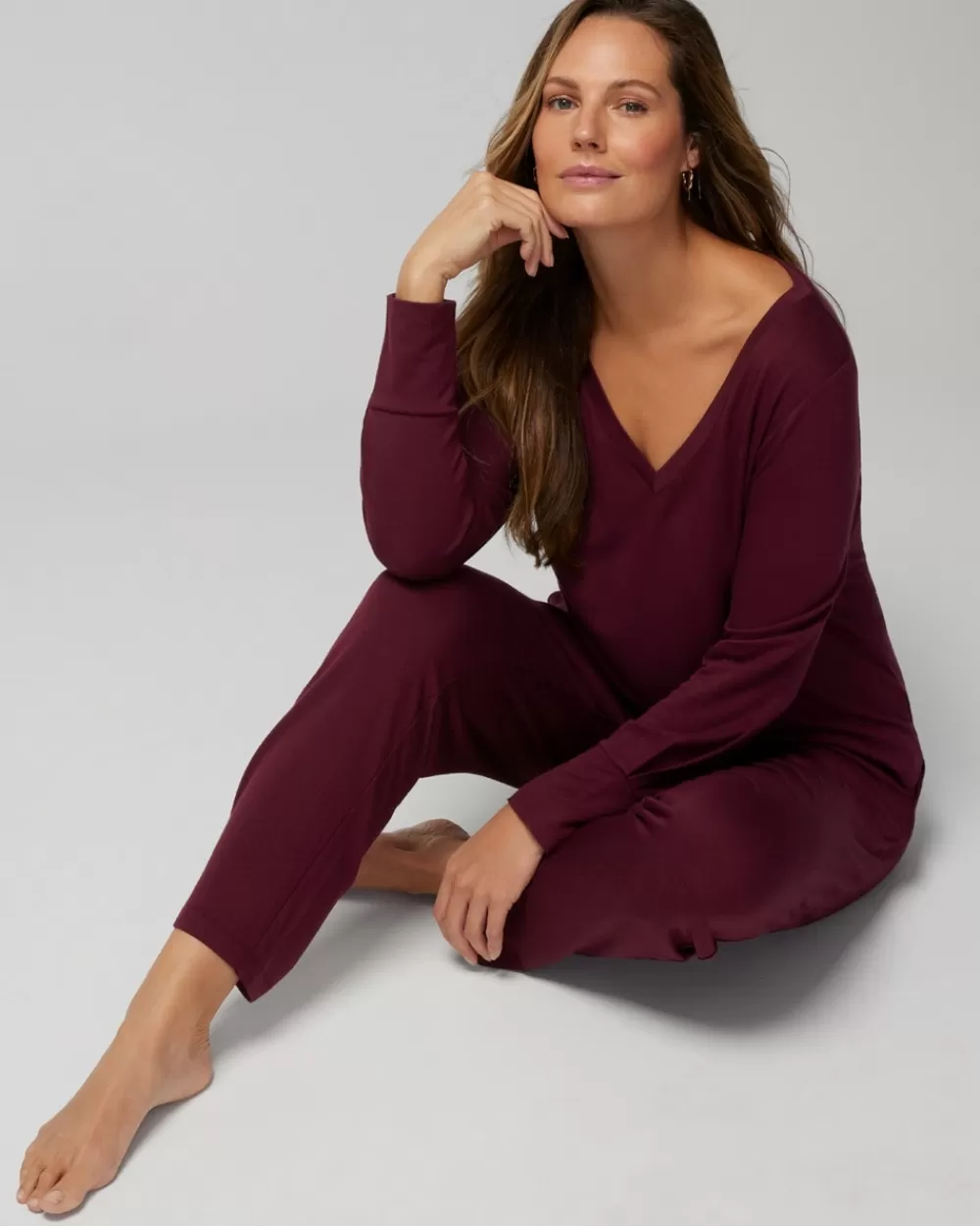 Soma Sunday Long-Sleeve V-Neck Set< LOUNGE & SPORT