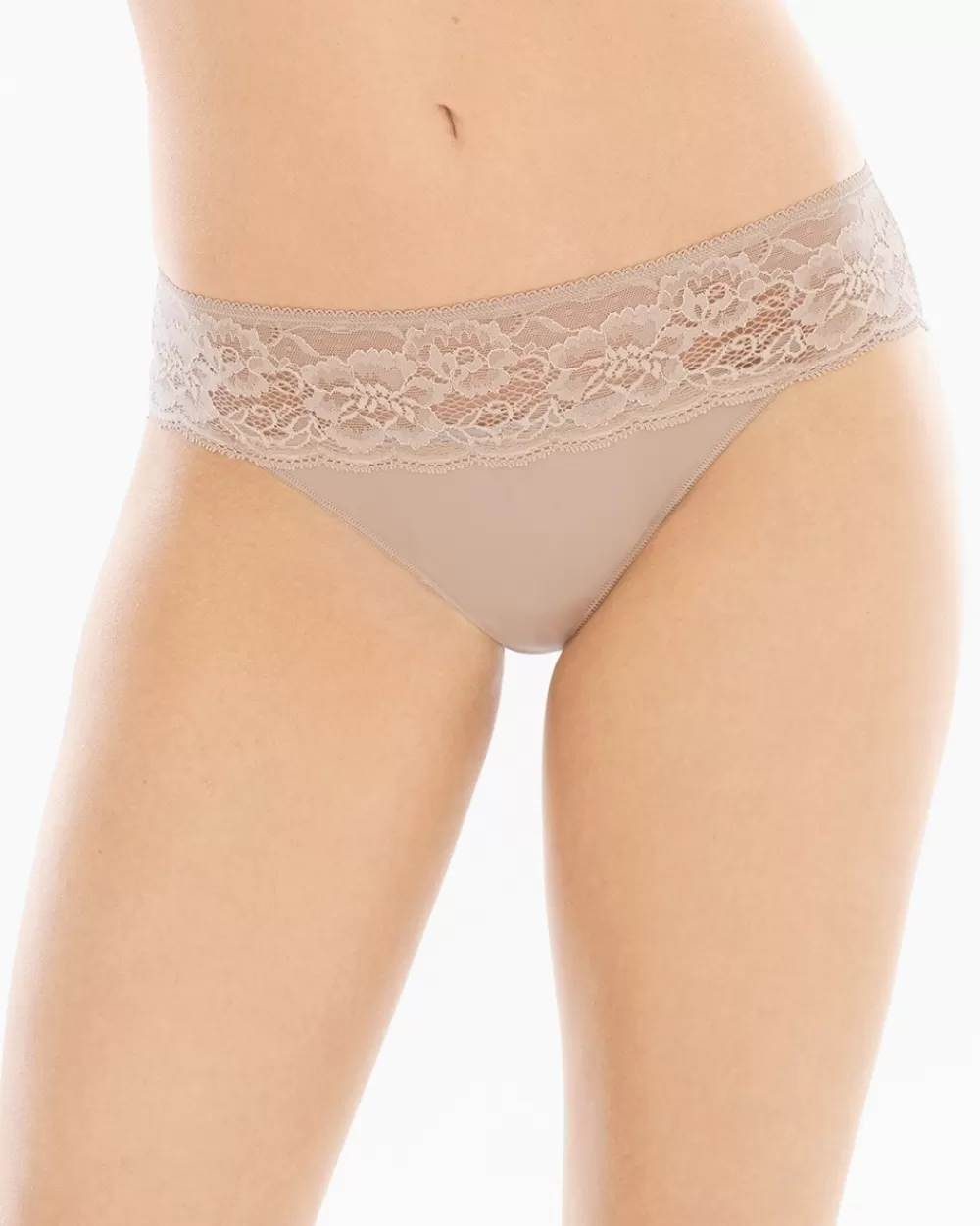 Soma Vanishing Edge Microfiber Hipster with Lace 5 Pack< Panties